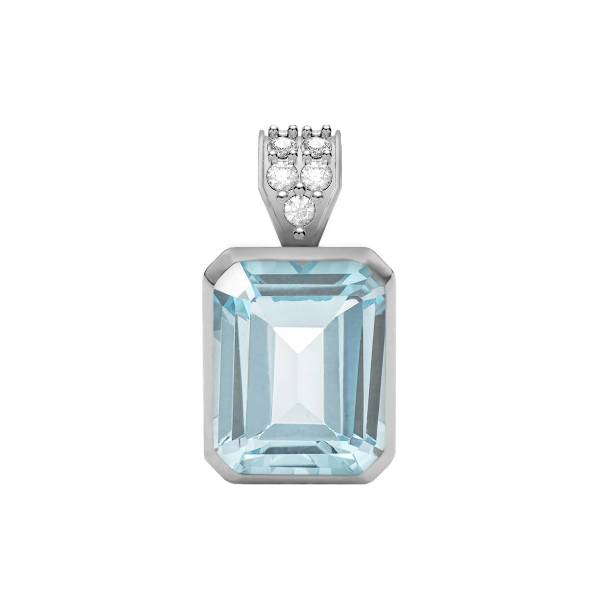Warren Nantucket Blue Topaz Pendant with Diamond Bail in 14k Gold (December) - Image 5