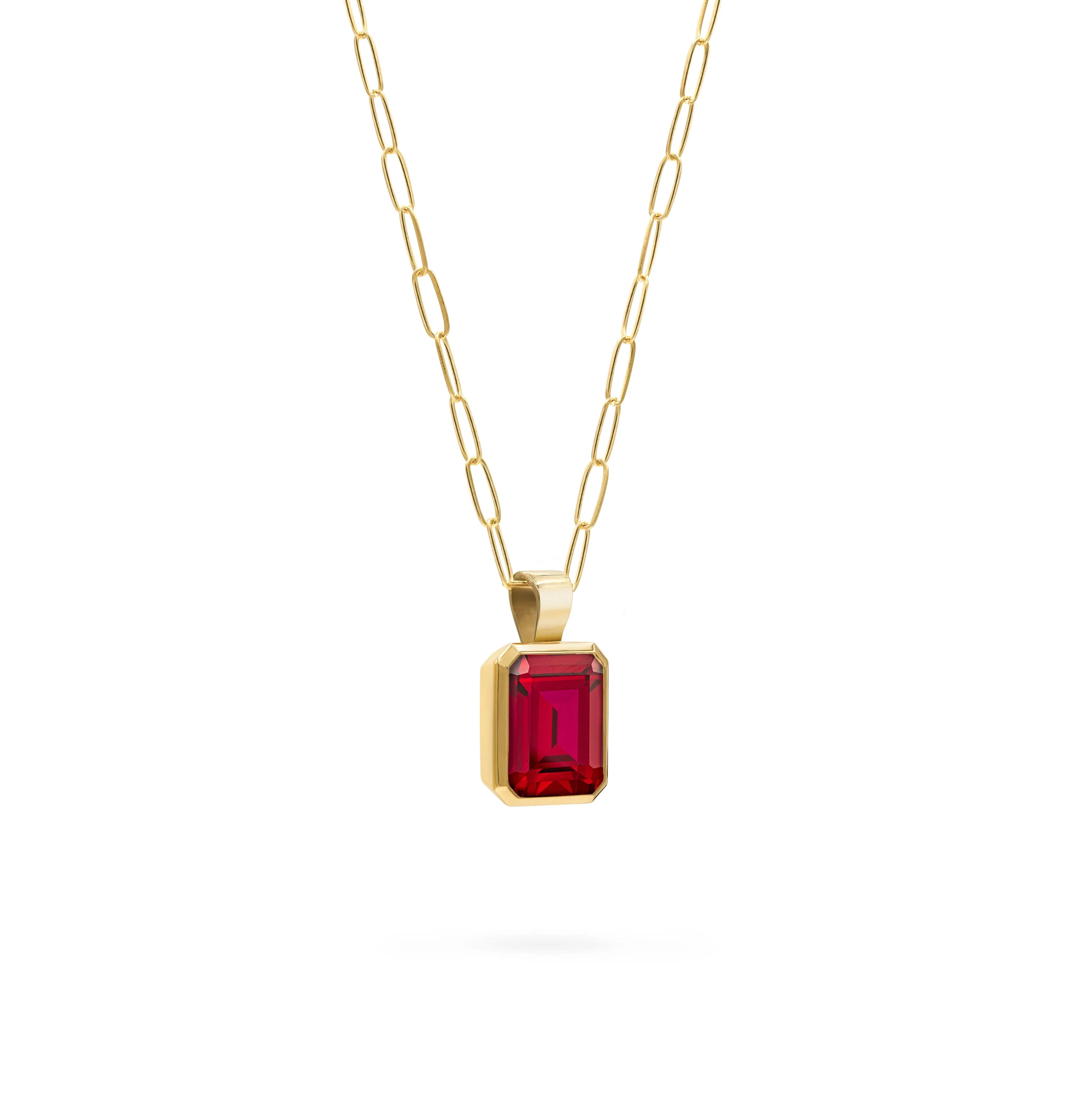 Warren Ruby Pendant in 14k Gold (July) - Image 4