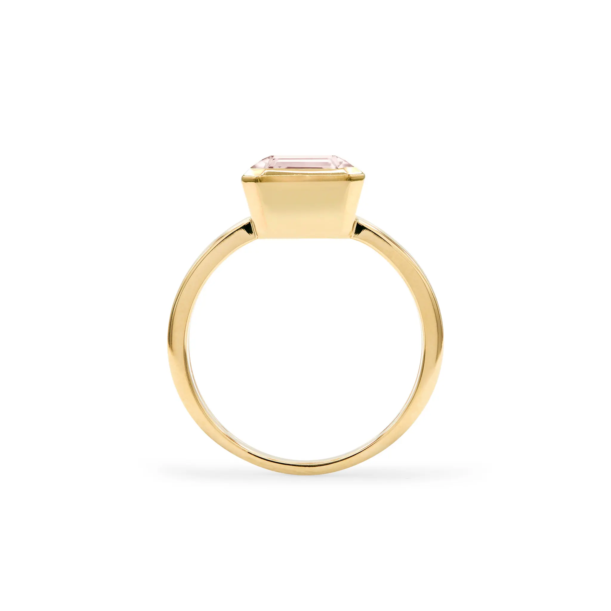 Warren Vertical Blush Sapphire Ring in 14k Gold (October) - Image 5
