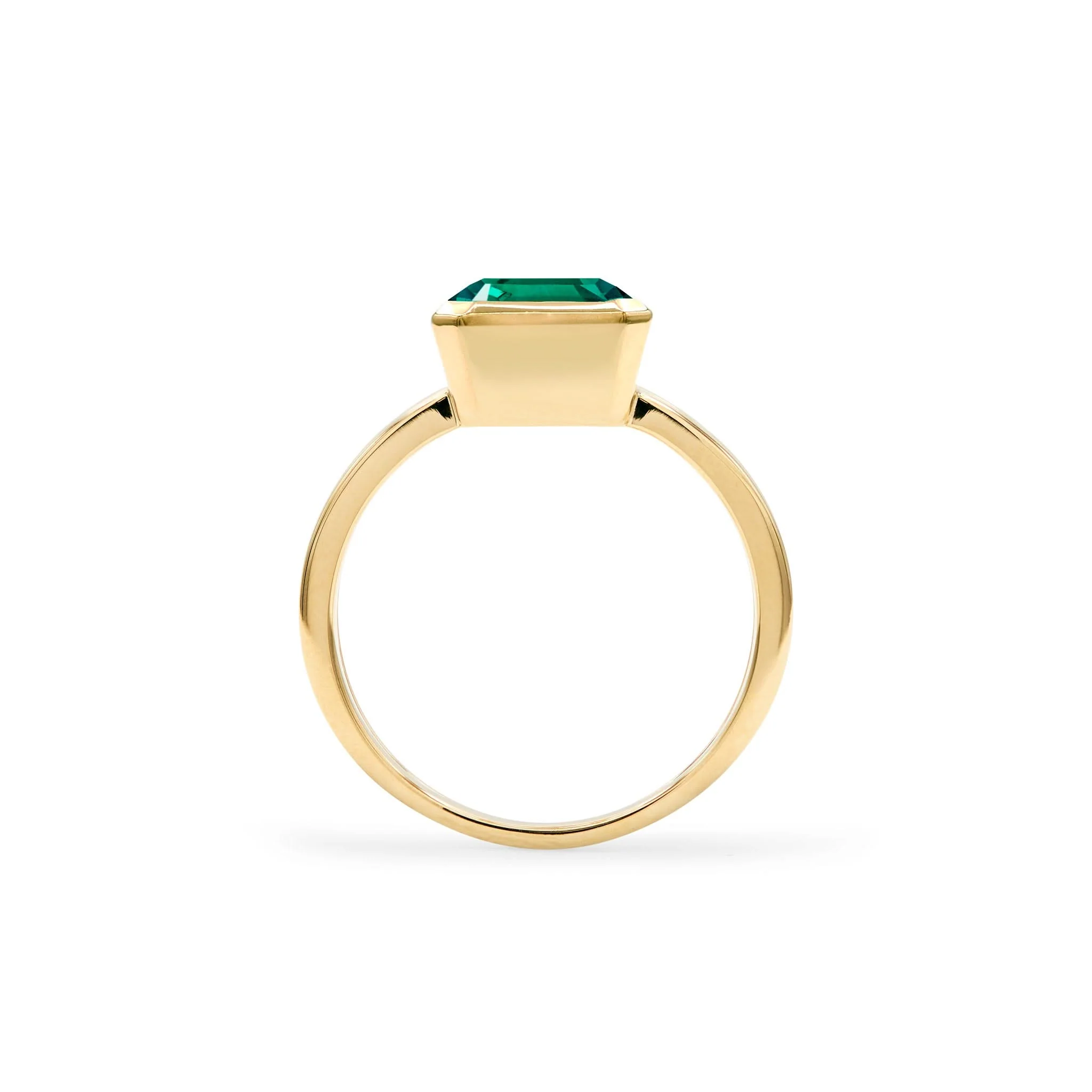 Warren Vertical Emerald Ring in 14k Gold (May) - Image 5