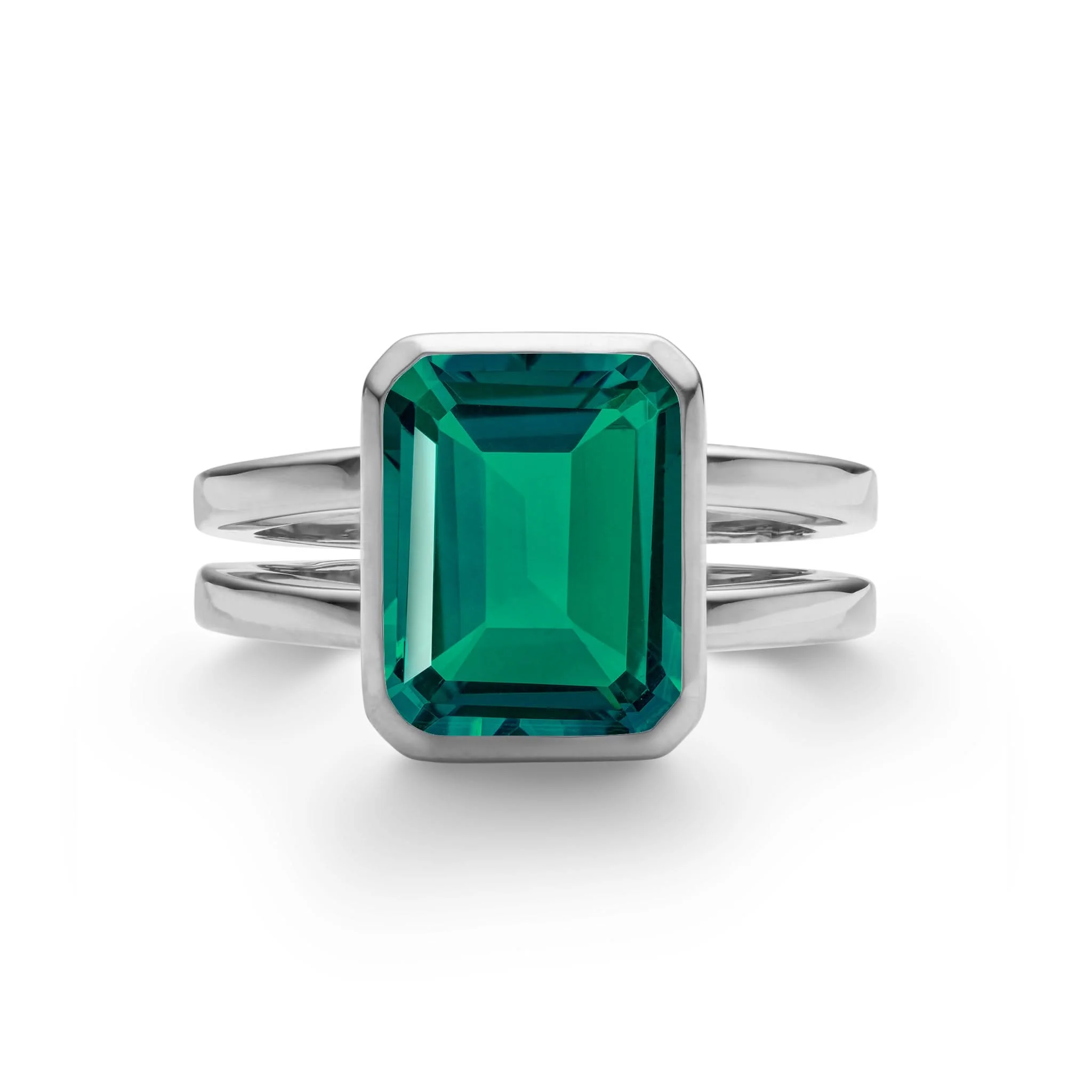 Warren Vertical Emerald Ring in 14k Gold (May) - Image 8