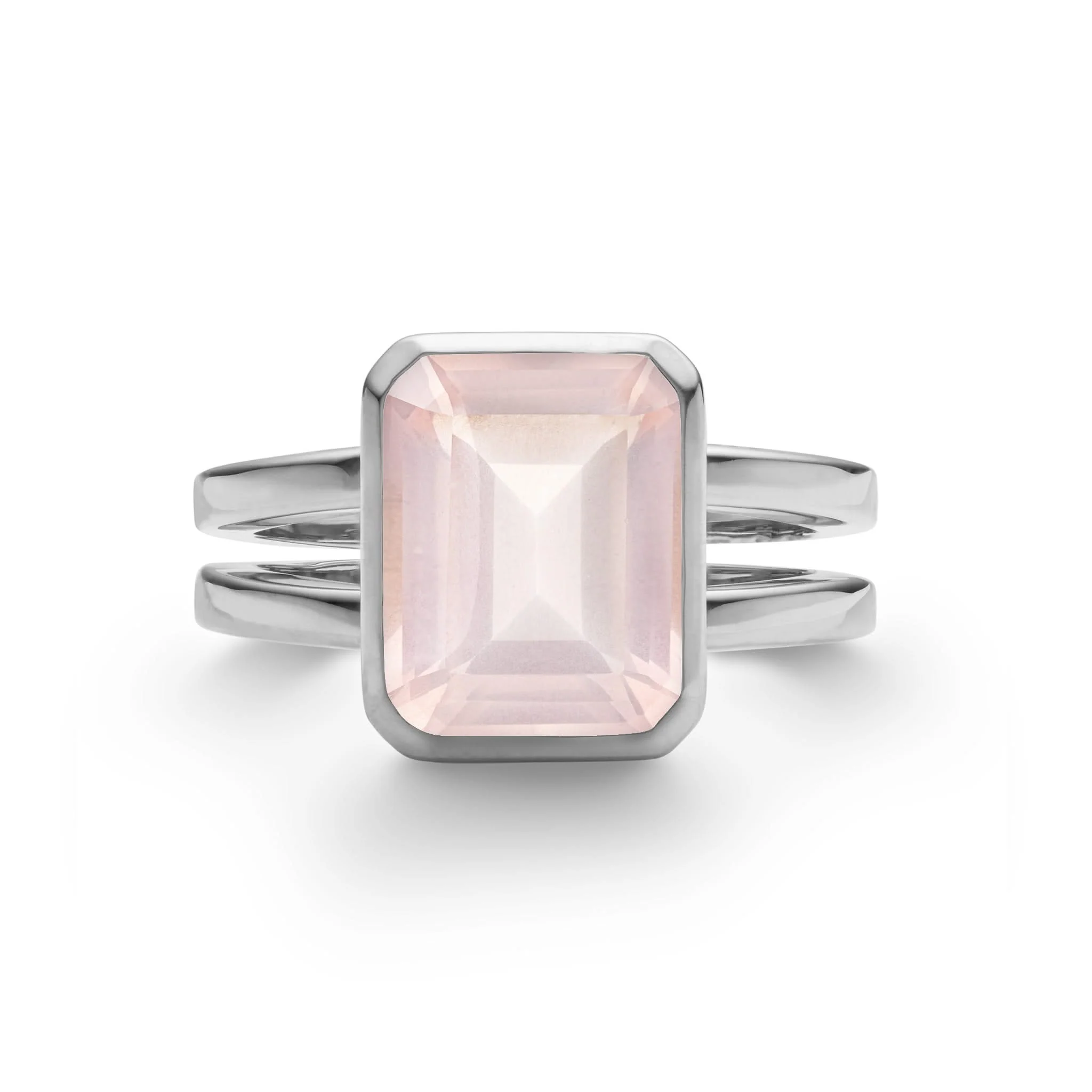 Warren Vertical Rose Quartz Ring in 14k Gold (October) - Image 7