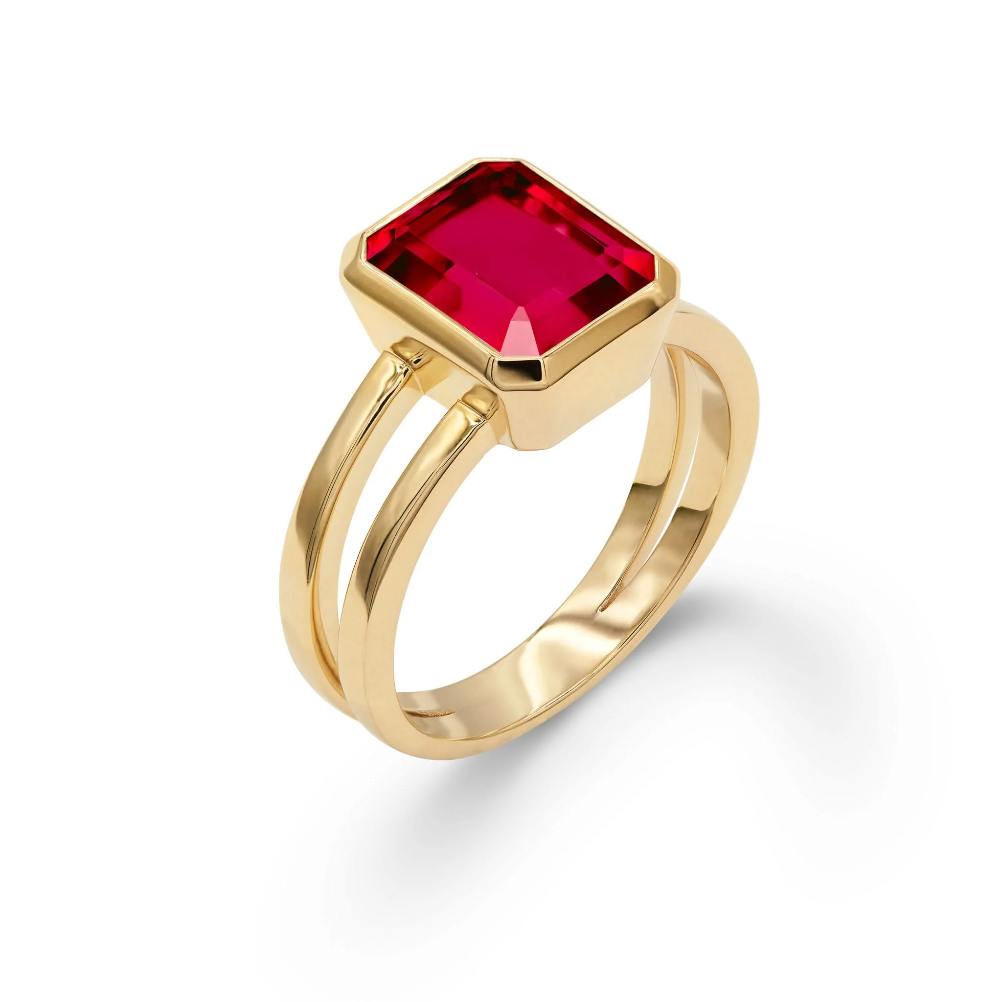 Warren Vertical Ruby Ring in 14k Gold (July) - Image 4