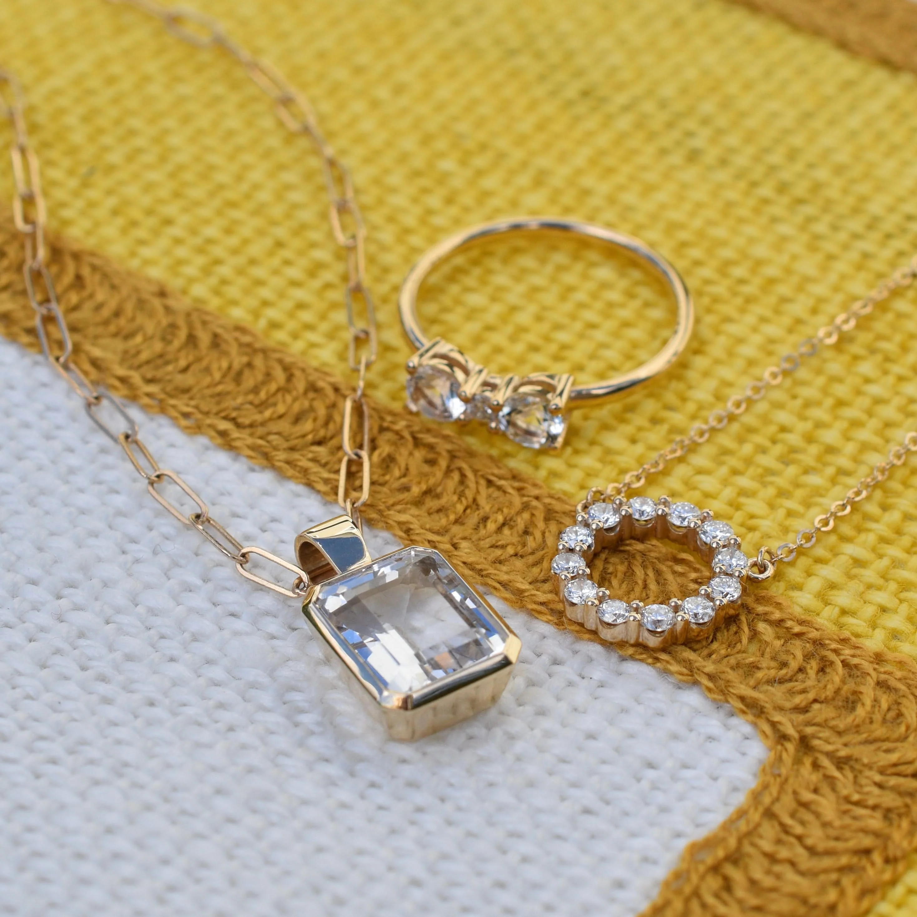 Warren White Topaz Pendant in 14k Gold (April) - Image 8